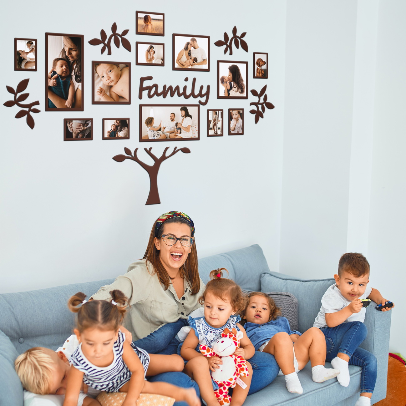

Семейное дерево LIKEWOOD 100х100 см FAMILY с набором фоторамок, натуральное дерево, темный орех