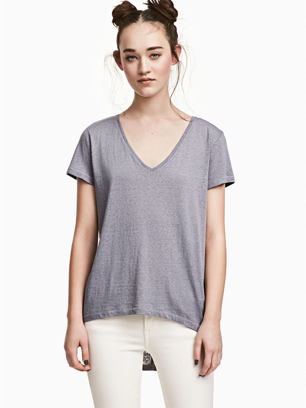 

Футболка H&M 0485973-01  Серая, Футболка H&M 0485973-01 S Серая