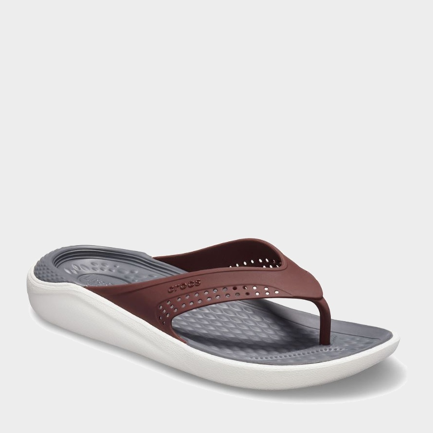 

Вьетнамки Crocs BURGUNDY WHITE LITERIDE FLIP 205182-616-M7/W9 39-40 24.6 см Коричневые с белым