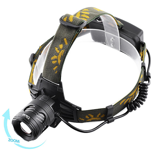 

Фонарь налобный Police 6813A-2XPE (white+blue), ЗУ 220V/12V, 2x18650, zoom, Box