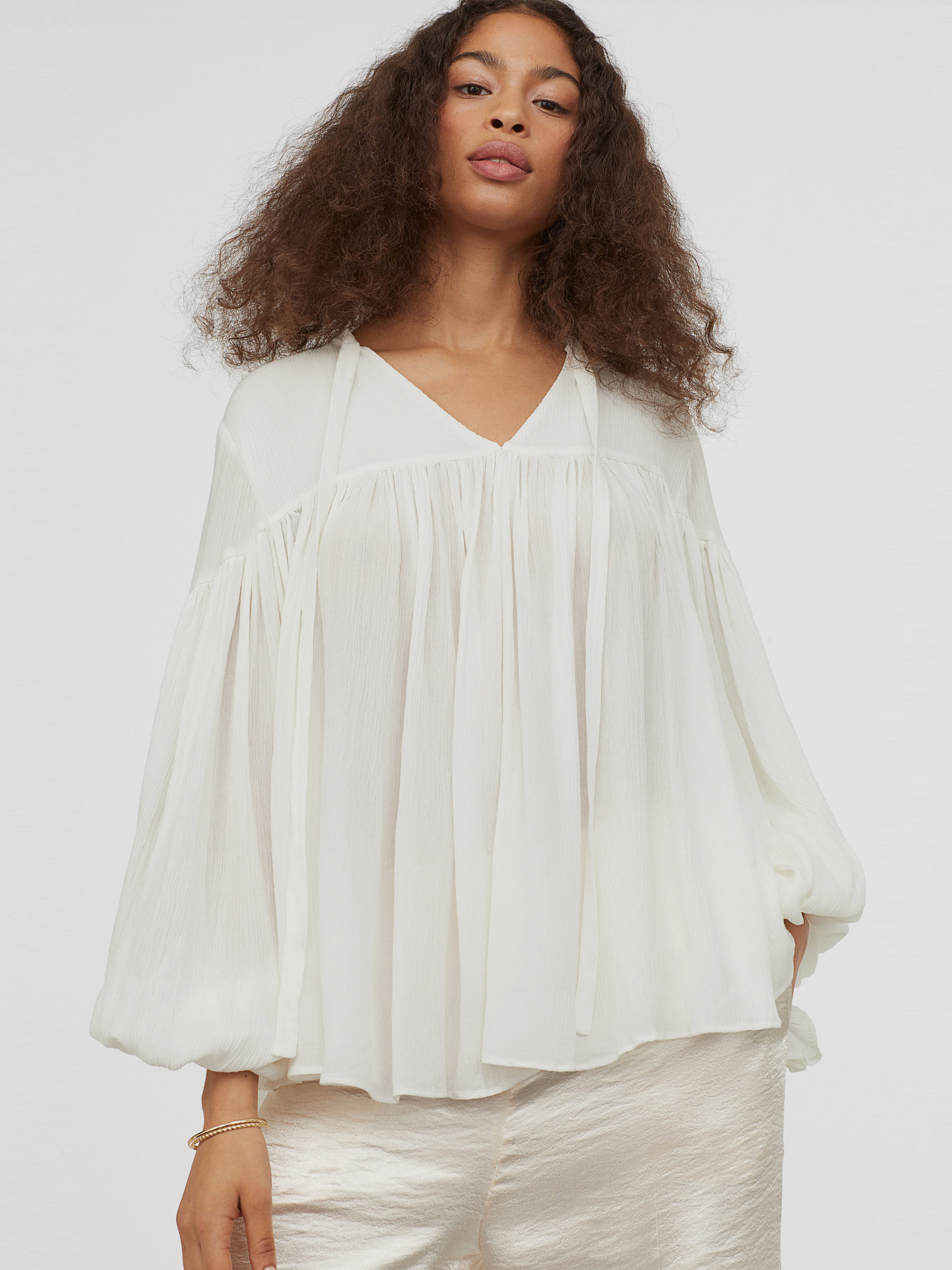 

Блузка H& 0860045-1  Белая, Блузка H&M 0860045-1 M Белая
