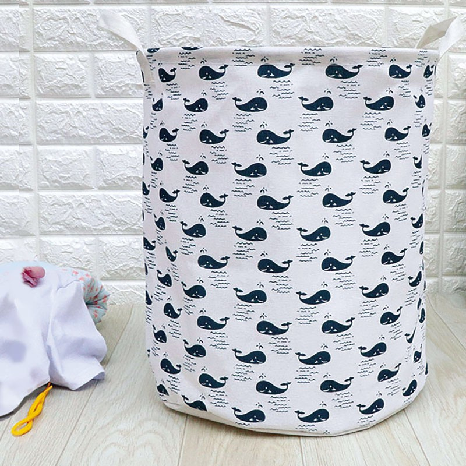 

Корзина для игрушек белая Киты