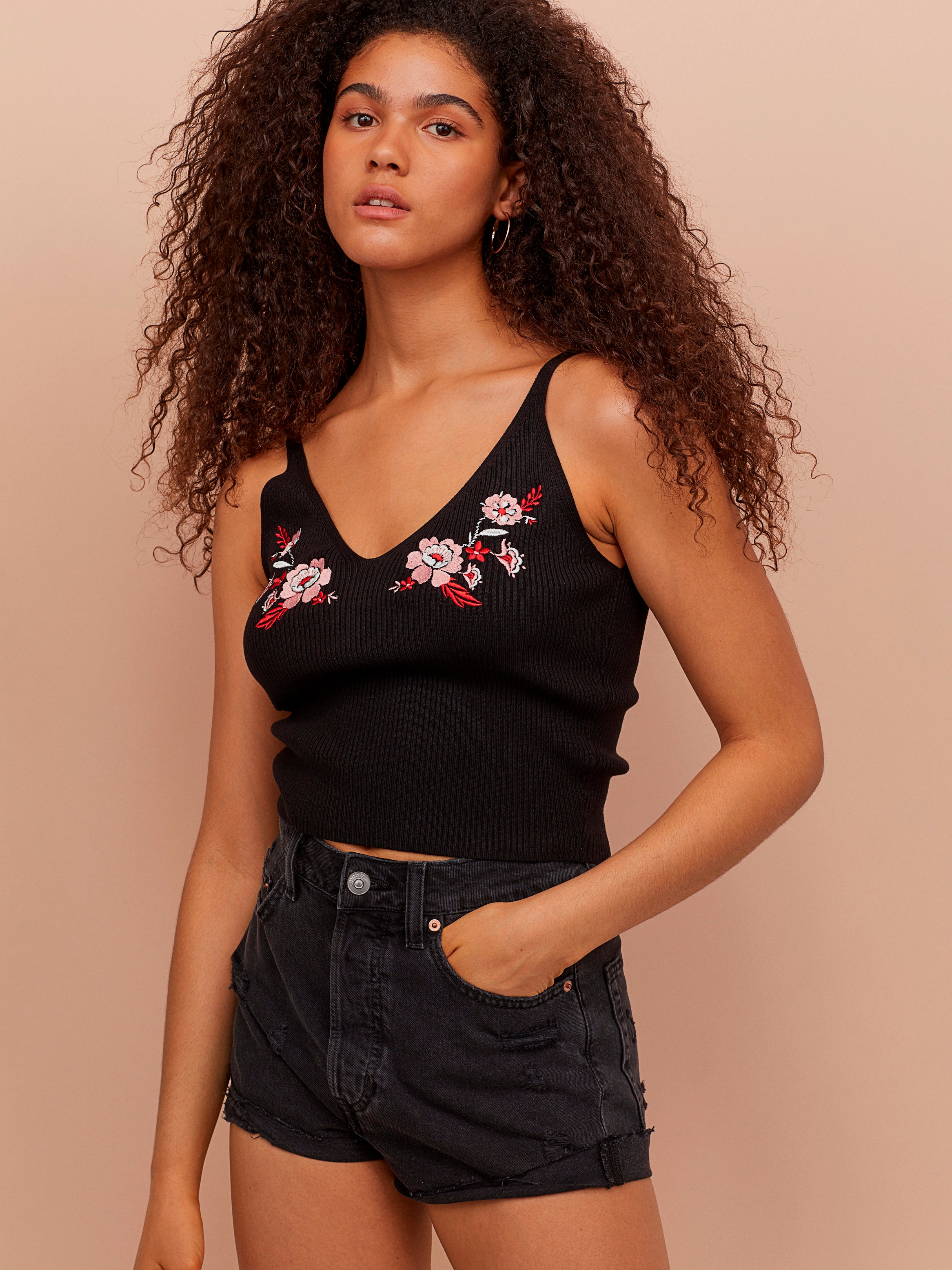 

Топ H&M 0756189-0 XXS Черный