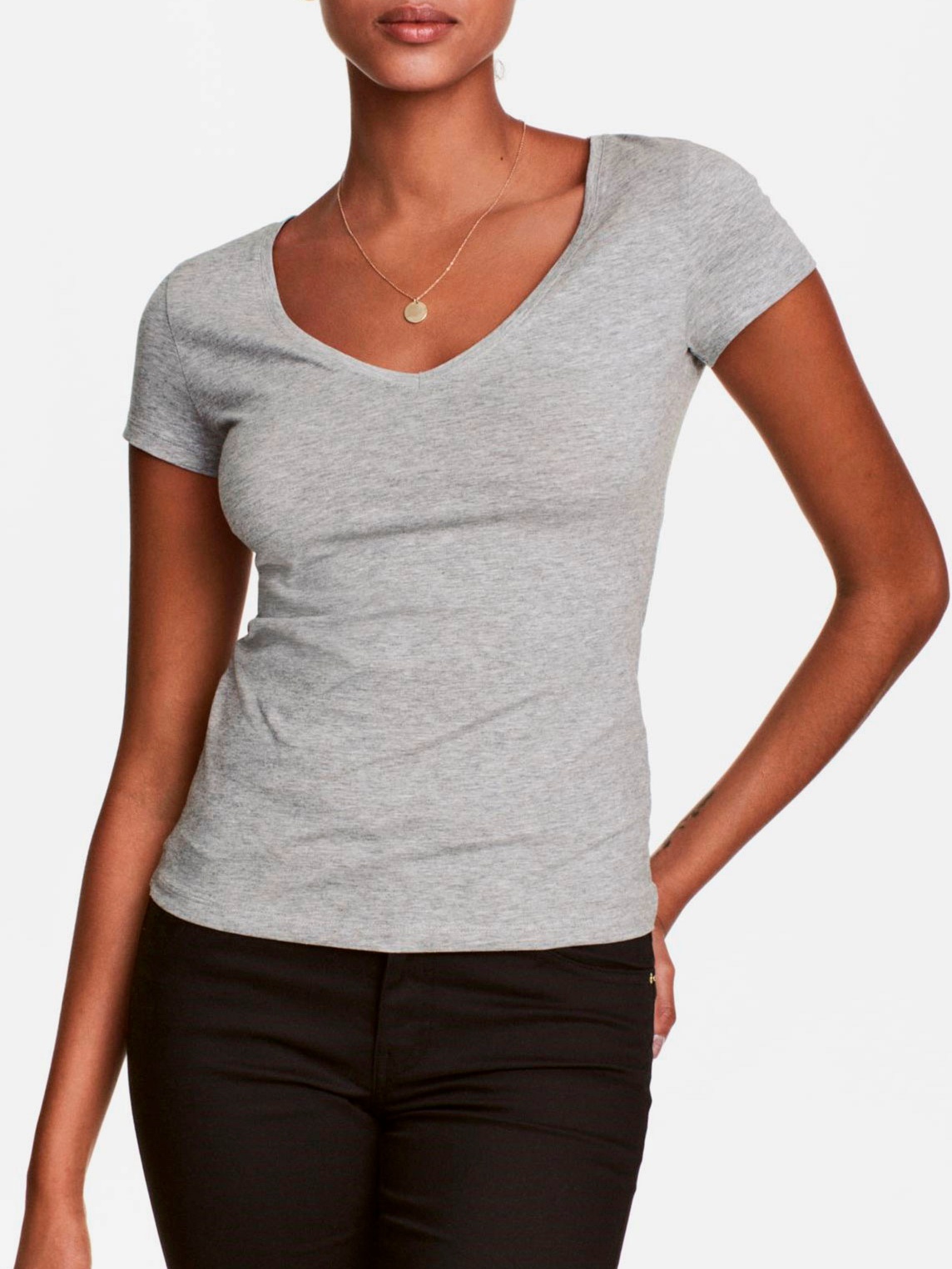 

Футболка H&M 0767862-1 S Серая меланж