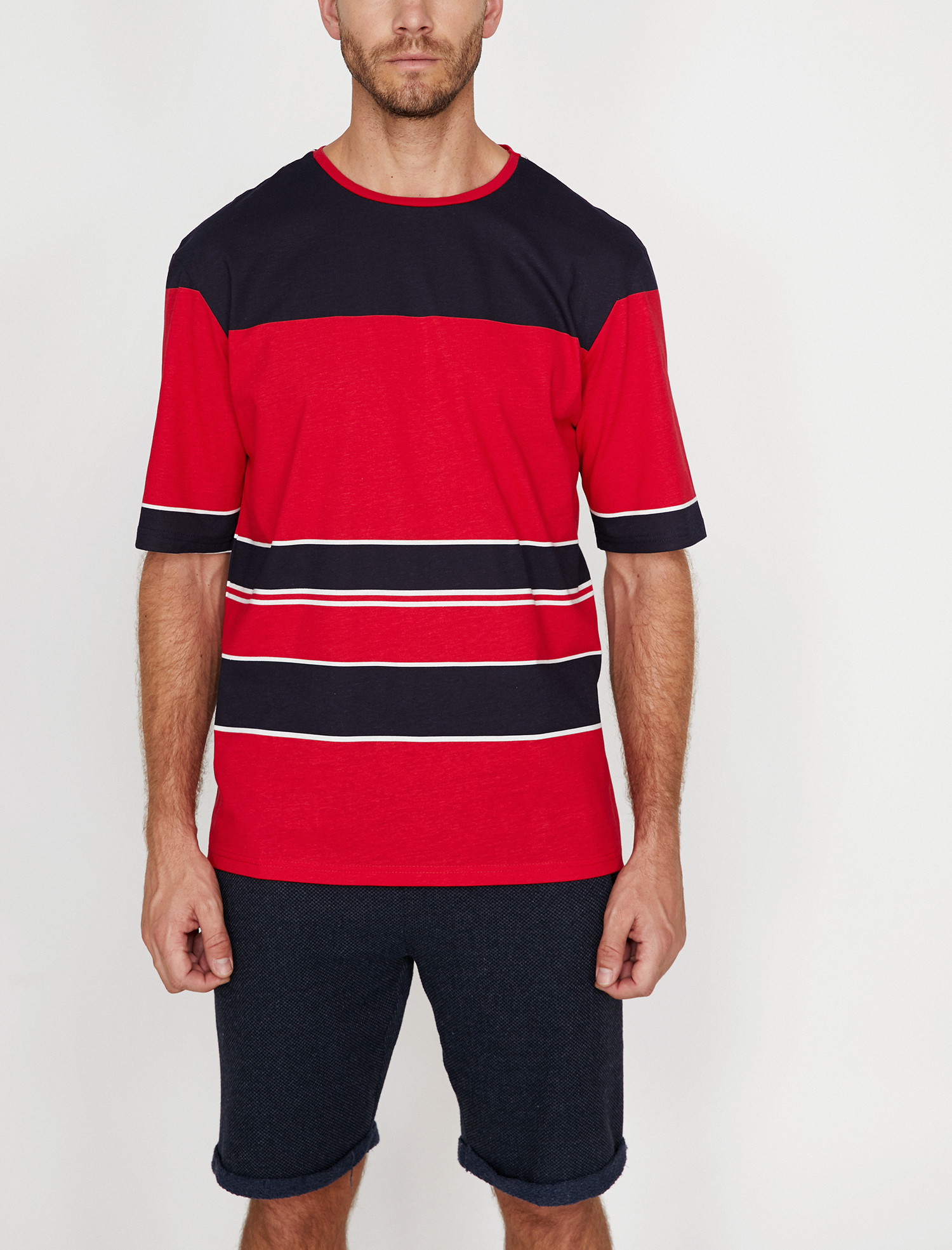 

Футболка Koton 8YAM11676MK M Red Stripe