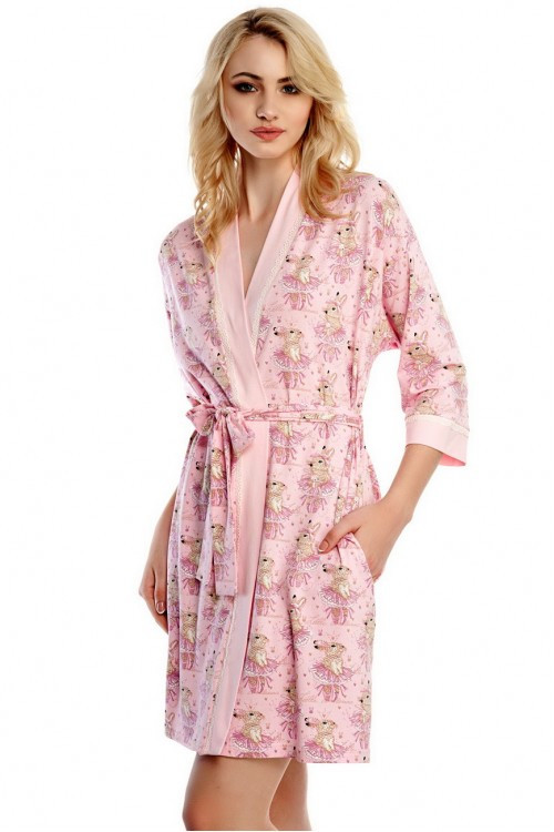 

Женский халат хлопок Ellen LDG 026/003 розовый L