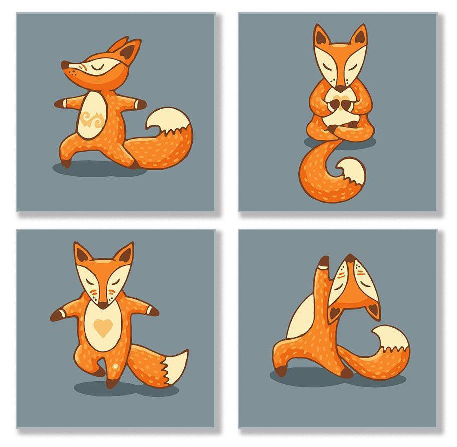 

Картина рисование по номерам Идейка Yoga-fox KNP011 4шт 18 * 18см полиптих набор для росписи краски, кисти, холст
