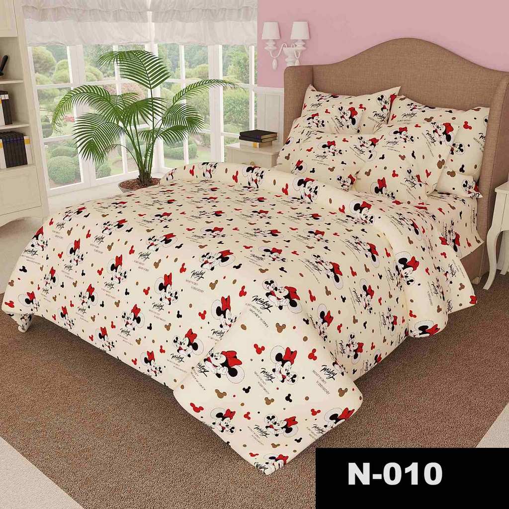 

Постельное белье Vpostelke ранфорс Микки и Минни маус 2-Спальный 200х220 см белый, чёрный