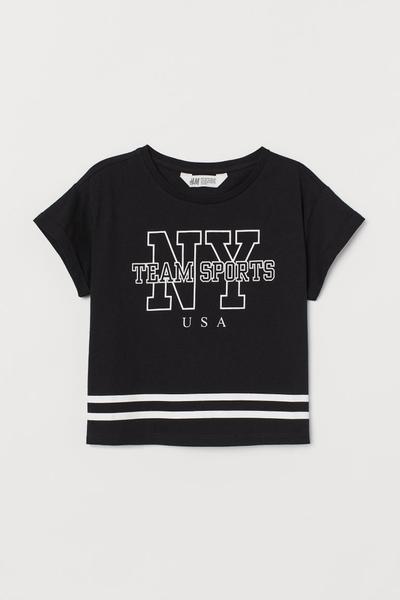 

Трикотажный топ с принтом H&M 146/152 (150/76) Черный/Team Sports