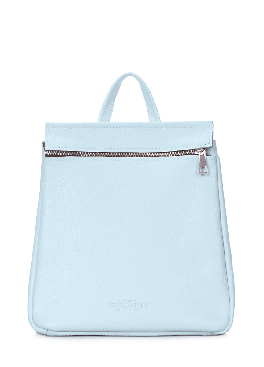 

Кожаный голубой рюкзак Poolparty venice-leather-babyblue