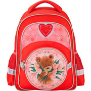 

Рюкзак школьный Kite Popcorn Bear, 1 отделение, мягкий, красный, PO17-525S