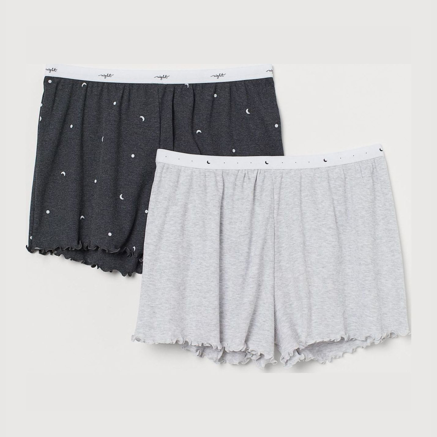 

Пижамные шорты H&M 104-8726182 M 2шт Серые/Темно-серые