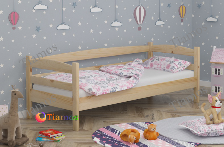 

Детская Кровать односпальная 80х190 Нота Плюс Wellmebely сосна Бук Л6