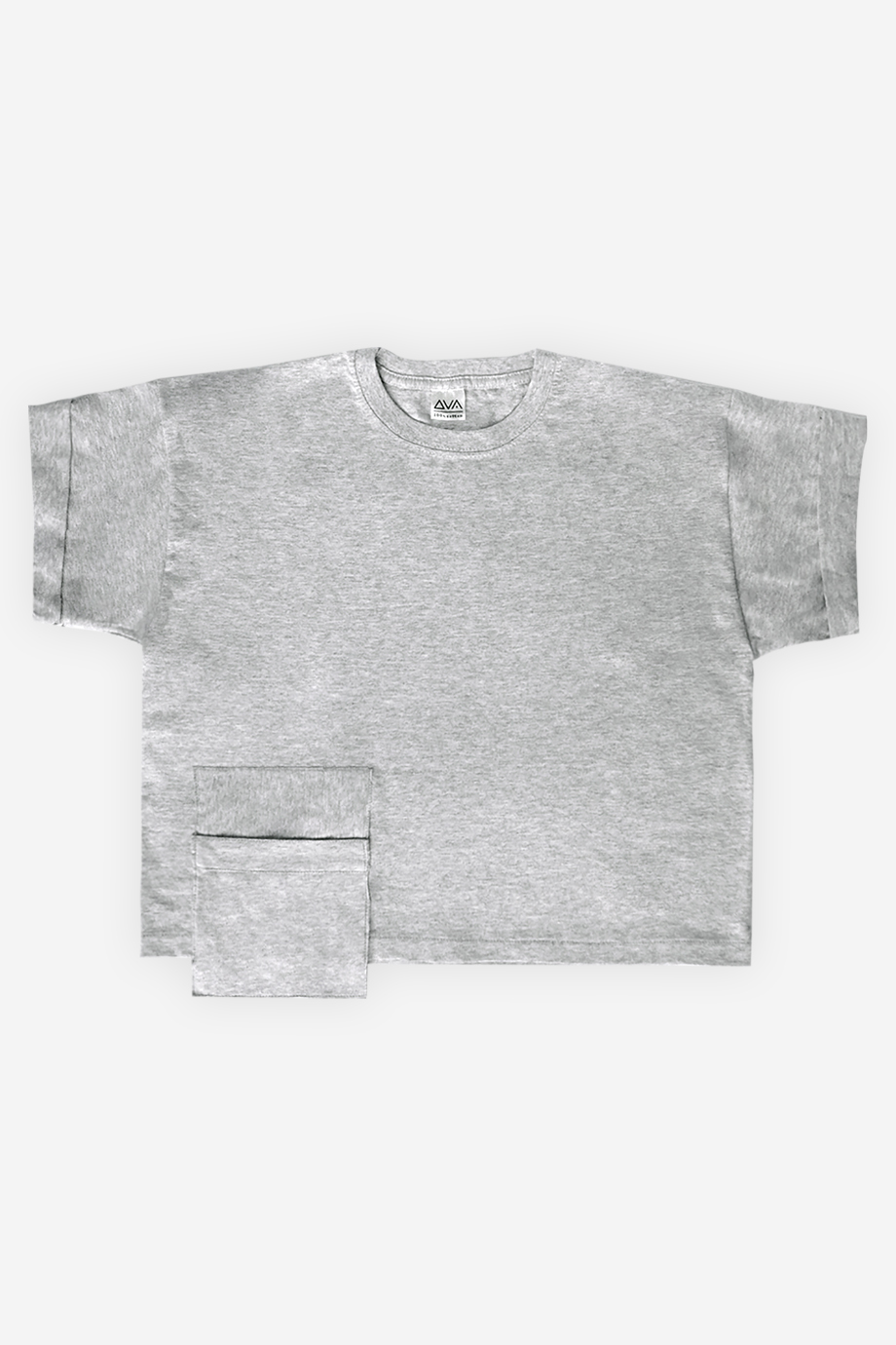 

Жіноча футболка з кишенею укорочена M Сіра