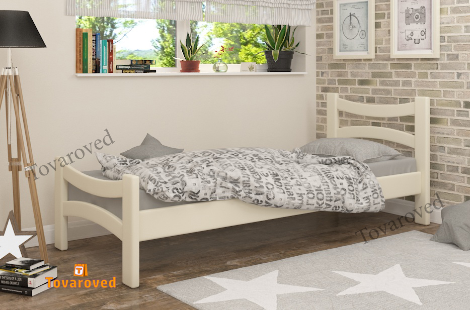 

Кровать односпальная 90х190 Wellmebely Рената дерево сосна Бежевый Л6