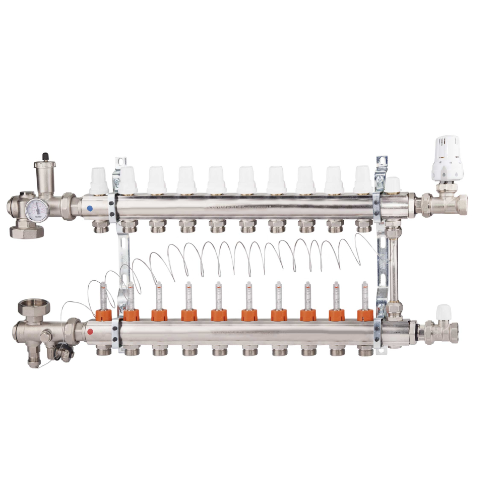 

Коллекторная группа Icma 3/4" 10 выходов, с расходомером №A2K013