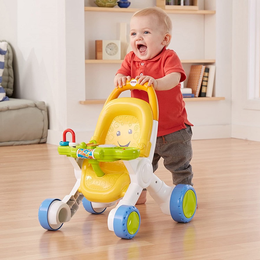 

Игрушечная коляска ходунки-каталка Fisher-Price Stroll & Learn Walker Yellow