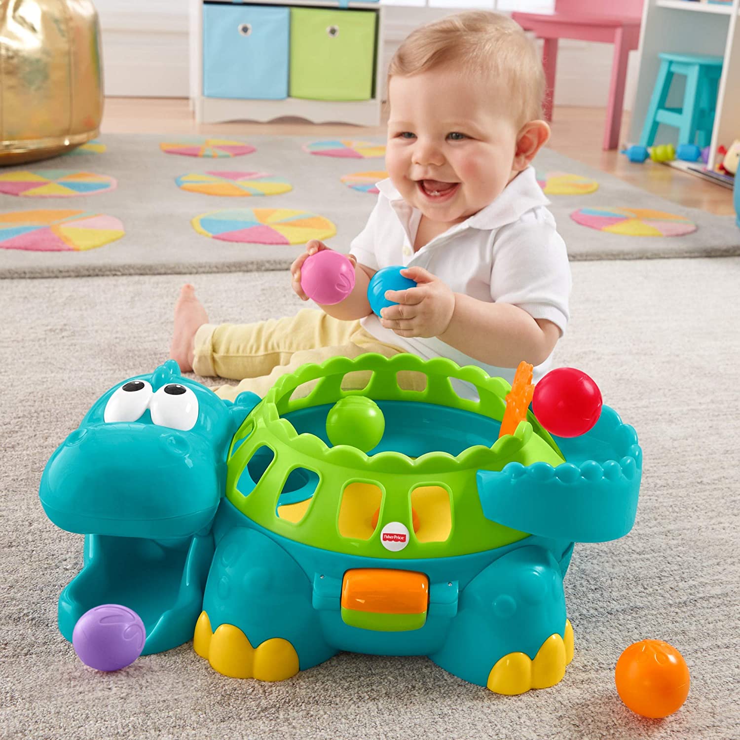 

Музыкальная игрушка Fisher-Price Динозавр с веселыми шариками подарок на 1 годик