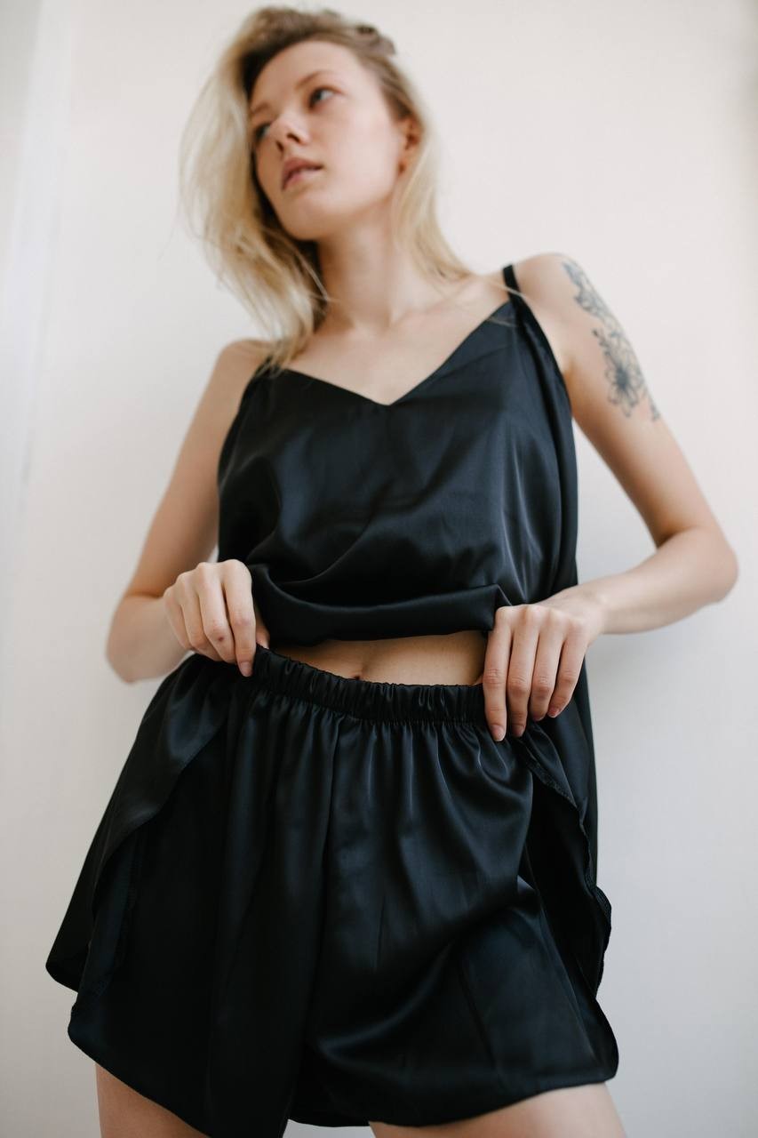 

Пижама Hochu.brand (Майка+Шорты) M в черном цвете