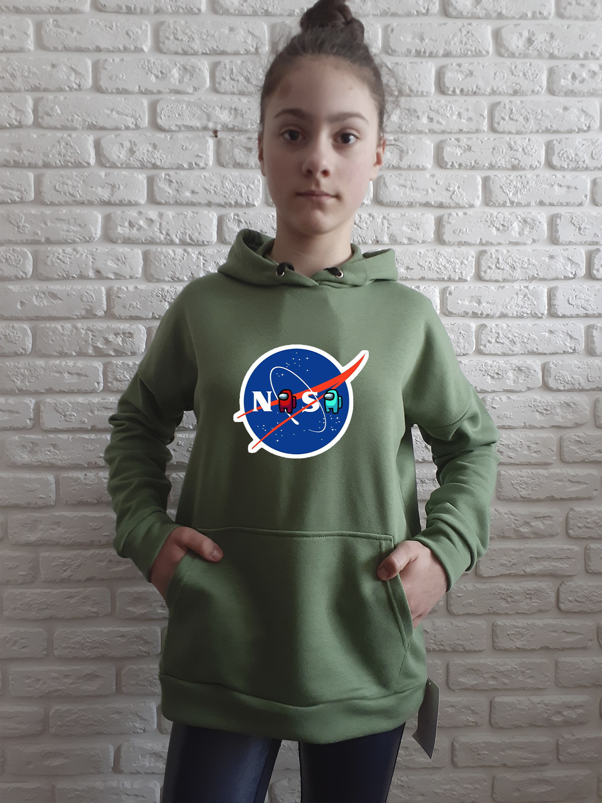 

Худи для девочек ArtSvet амонг ас наса (Among Us Nasa) Зеленый 164 см NSCTSR