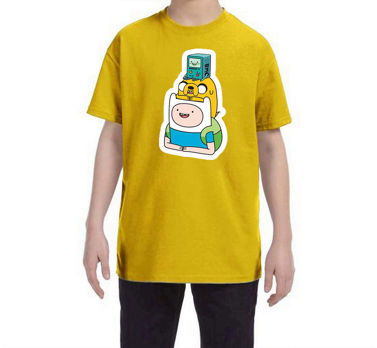 

Футболка для мальчика ArtSvet Finn Jake BMO Желтый 116 рост BMODBMOTZH