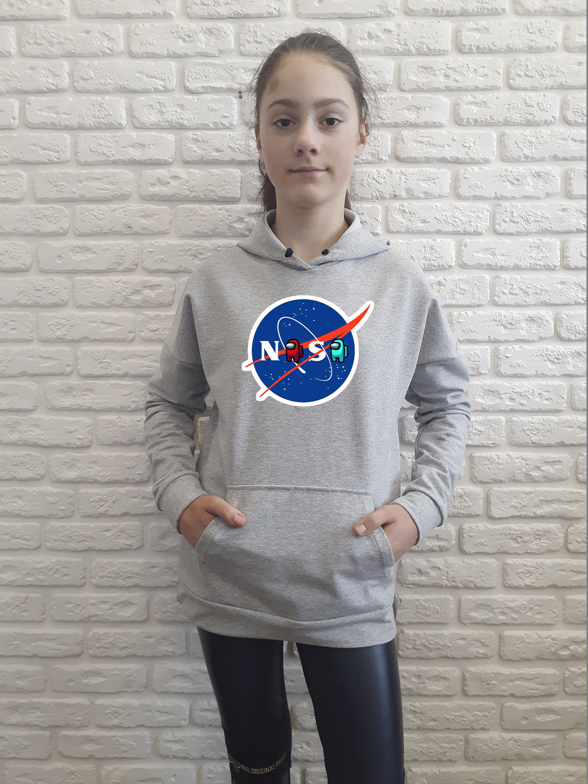 

Худи для девочек ArtSvet амонг ас наса (Among Us Nasa) Серая 152 см NSCTSER