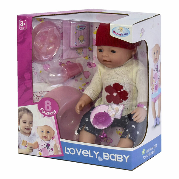 

Пупс мальчик функциональный Warm Baby 42 см интерактивный с аксессуарами (8078101)