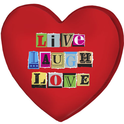 

Подушка сердце 3D Presentville Live laugh love 40х40х7,5 см