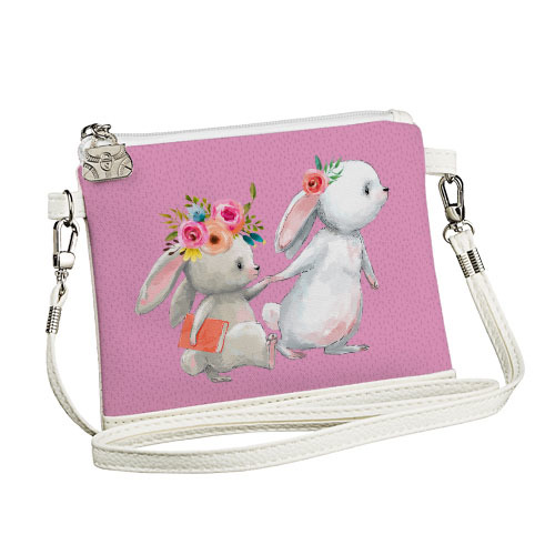 

Сумка для девочки Little fairy Presentville Best friend зайчата на розовом фоне 18x14 см