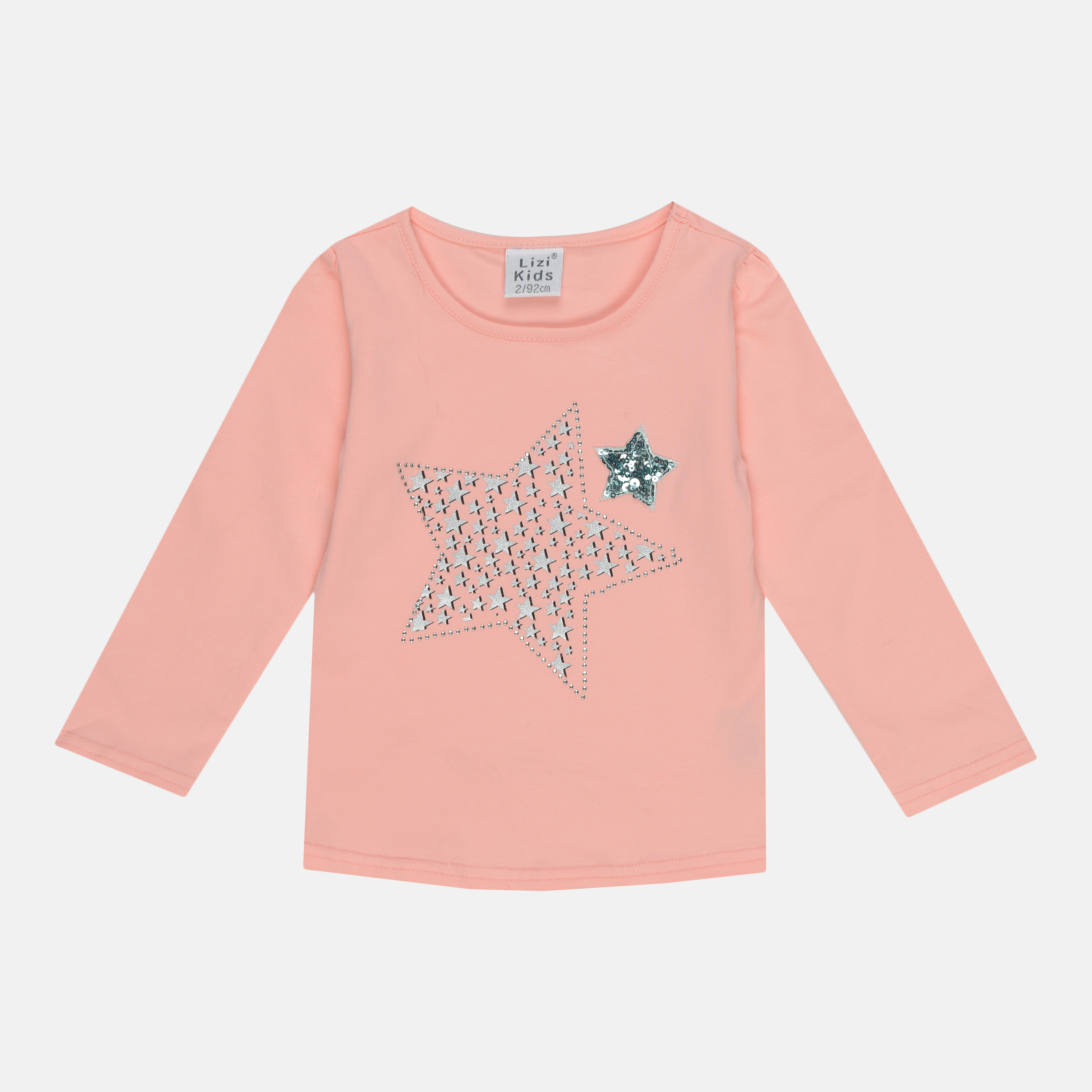 

Футболка с длинными рукавами Lizi Kids 1652 122 см Пудра