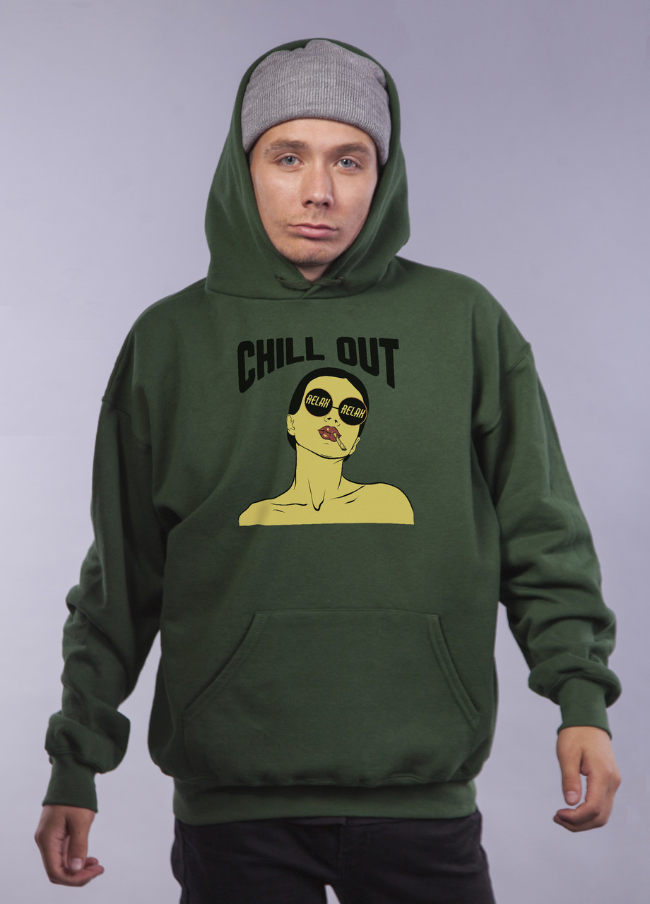 

Толстовка тёмно зелёная LOYS "Chill out" XXL