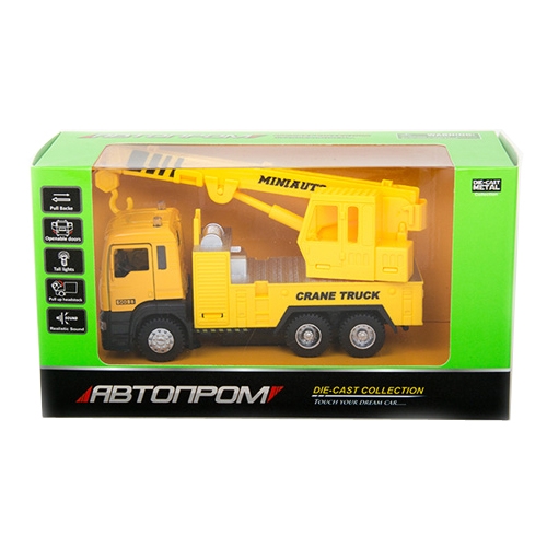 

Автомодель Автопром Автокран 1:50 Жовтий (5008)