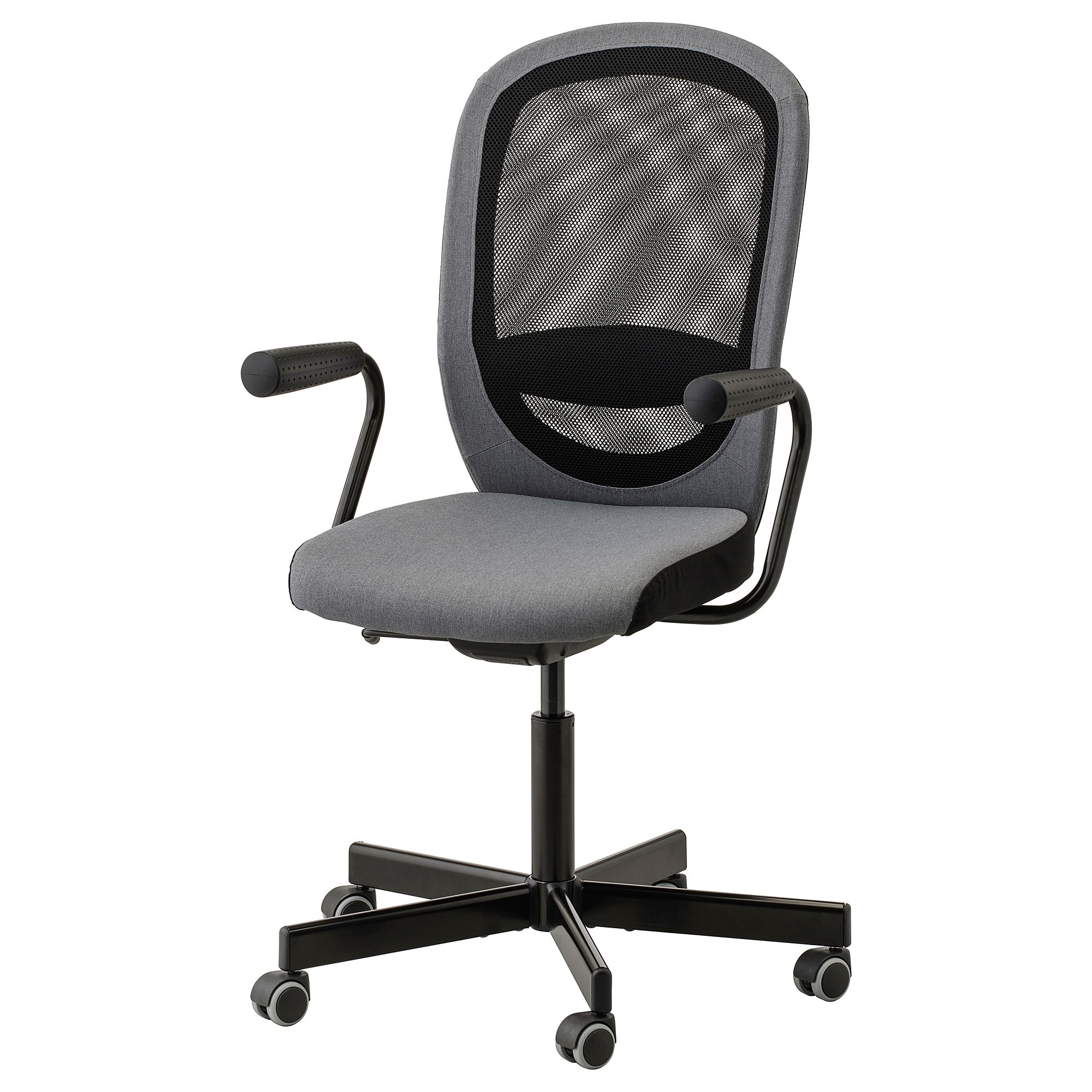 

Офісний стілець з підлокітками IKEA FLINTAN / NOMINELL сірий (391.933.66)
