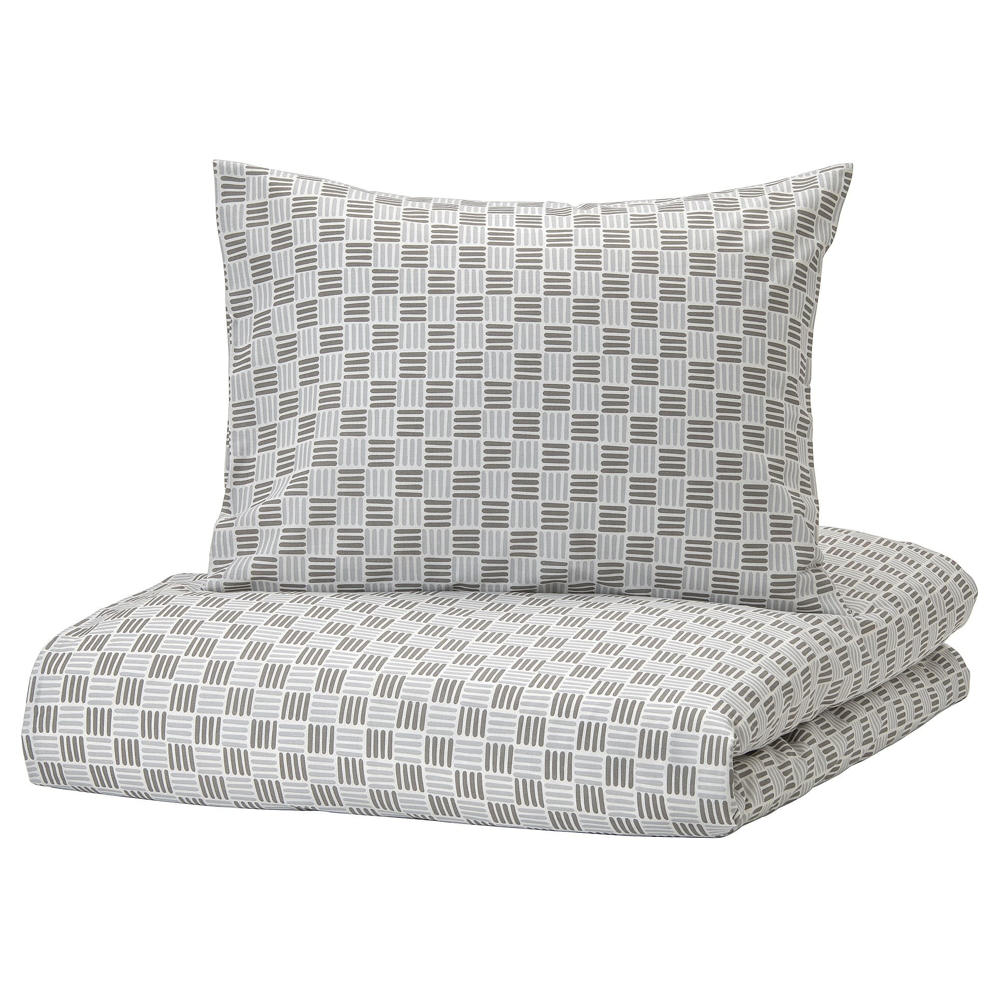 

Комплект постільної білизни IKEA SILVERFRYLE білий/сірий (004.696.10)