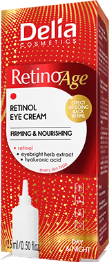Акція на Крем для кожи вокруг глаз Delia Cosmetics Retinoage Укрепление и питание для всех типов кожи 15 мл (5901350483206) від Rozetka UA