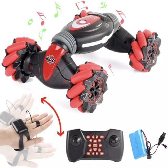 

Радиоуправляемая машинка-трансформер перевертыш на радиоуправлении Weishengda Climbing Car c управлением часами, музыкальными и световыми эффектами, программируемая + 2 пульта управления 35 см Красная