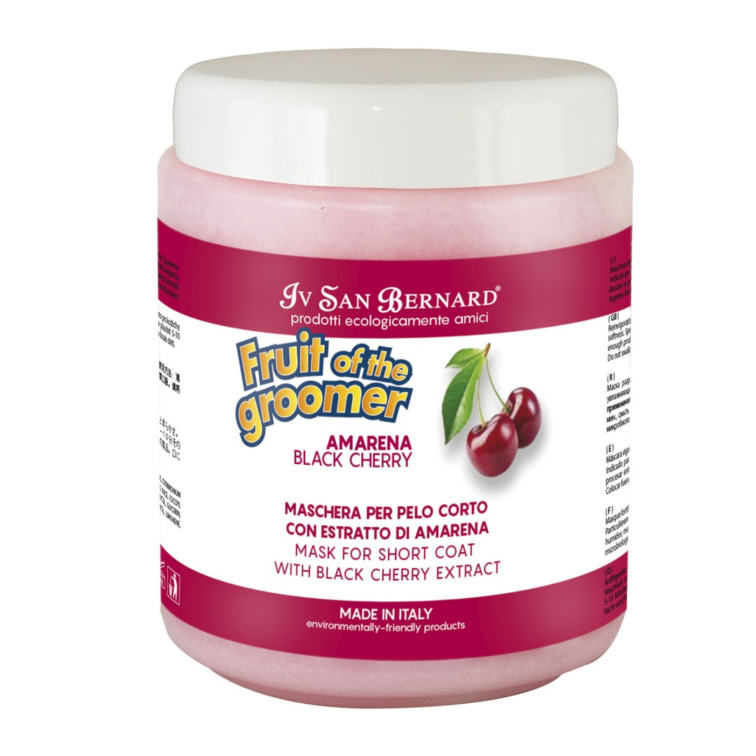 

Маска Iv San Bernard Black Cherry для короткой шерсти, с протеинами шелка и черной вишней 1 л
