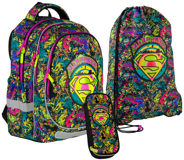 

Школьный набор Kite Education DC comics Рюкзак 38x28x16 18 л + пенал + сумка для обуви (SET_DC21-700M-2)