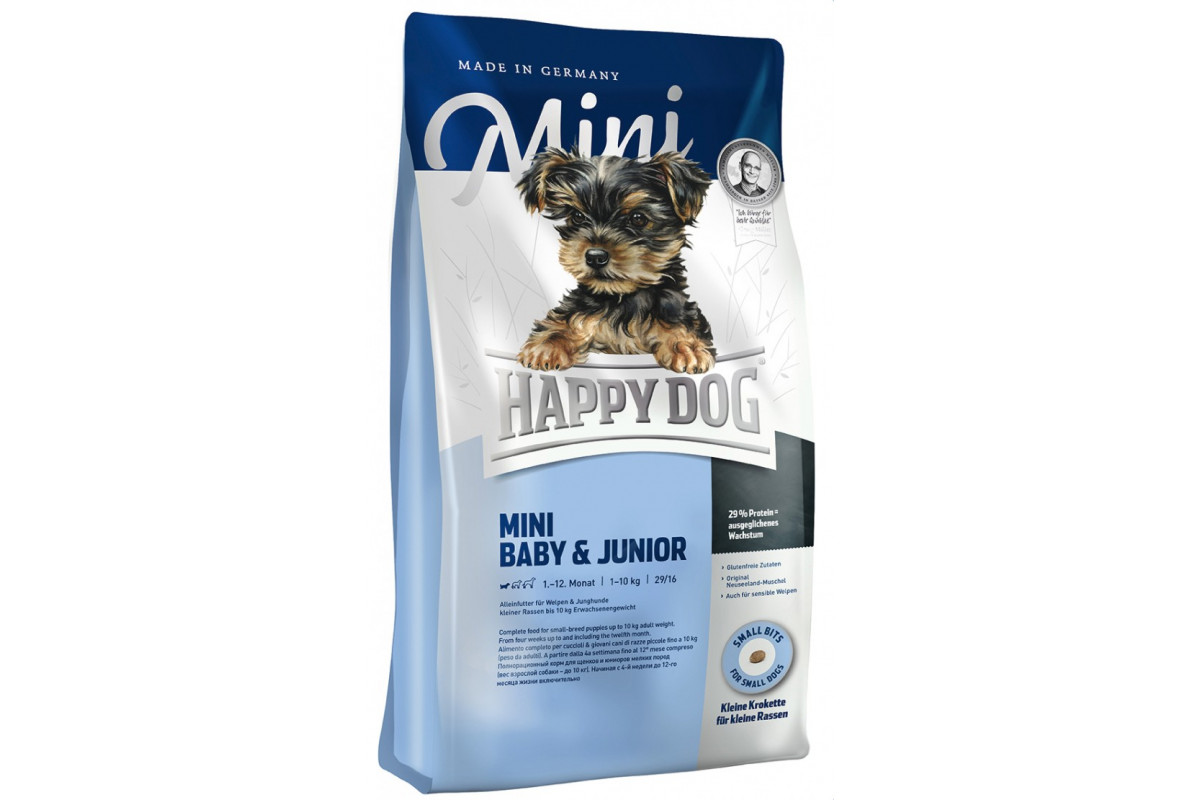 

Сухой корм Happy Dog Mini Baby Junior для щенков мелких пород от 4 до 12 недель со вкусом птицы 4 кг