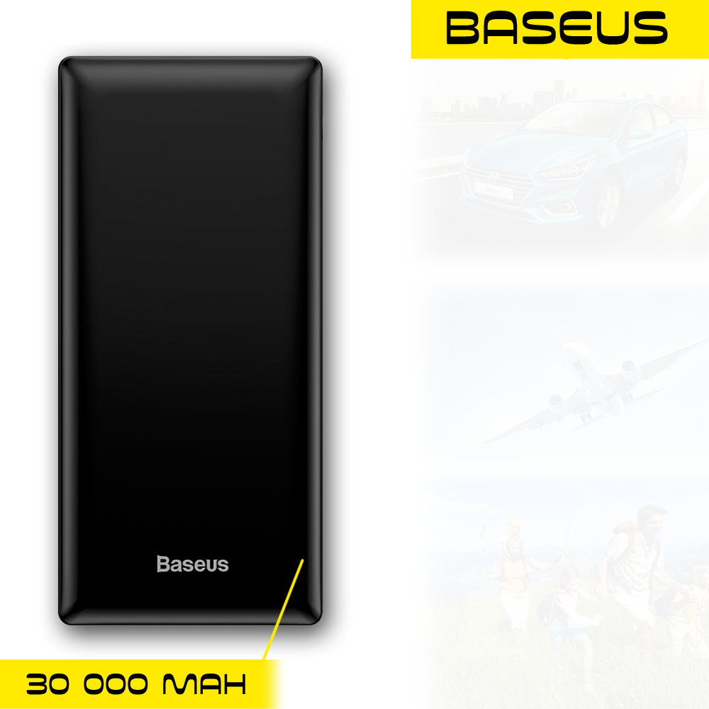 

УМБ Baseus Mini JA 3A 30000mAh Black Павербак для смартфона Power Bank Портативное универсальное зарядное устройство батарея для телефона гаджетов