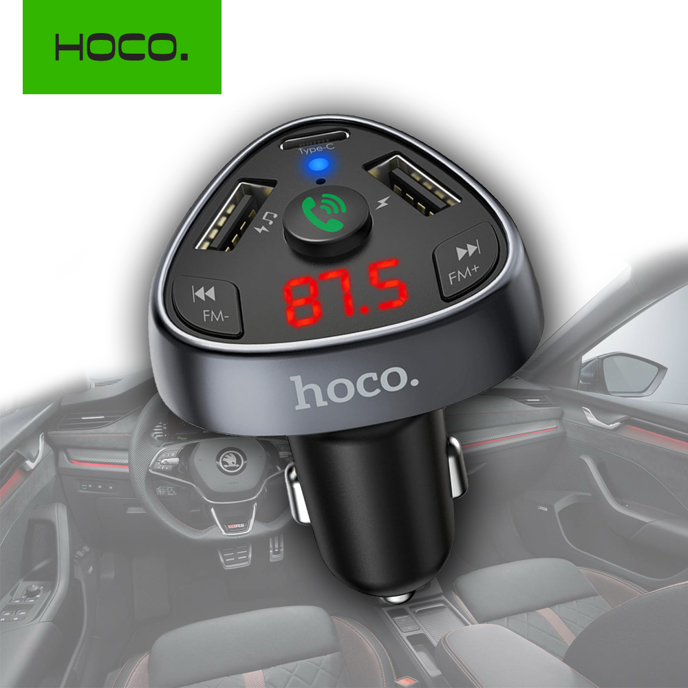 

Автомобильное зарядное устройство Hoco E51 Road Treasure FM Launcher 2USB + Type-C 2в1 FM-трансмитером с поддержкой Bluetooth для авто