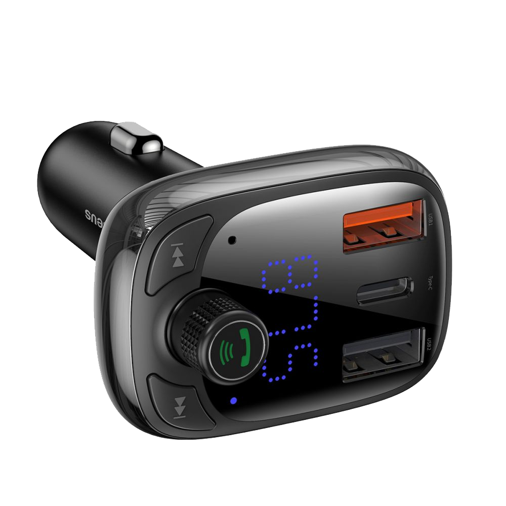 

Зарядное устройство в автомобиль Baseus S-13 Bluetooth FM Launcher (2USB + Type-C) Мощность 36W c FM-трансмитером с поддержкой передачи по Bluetooth / USB для авто