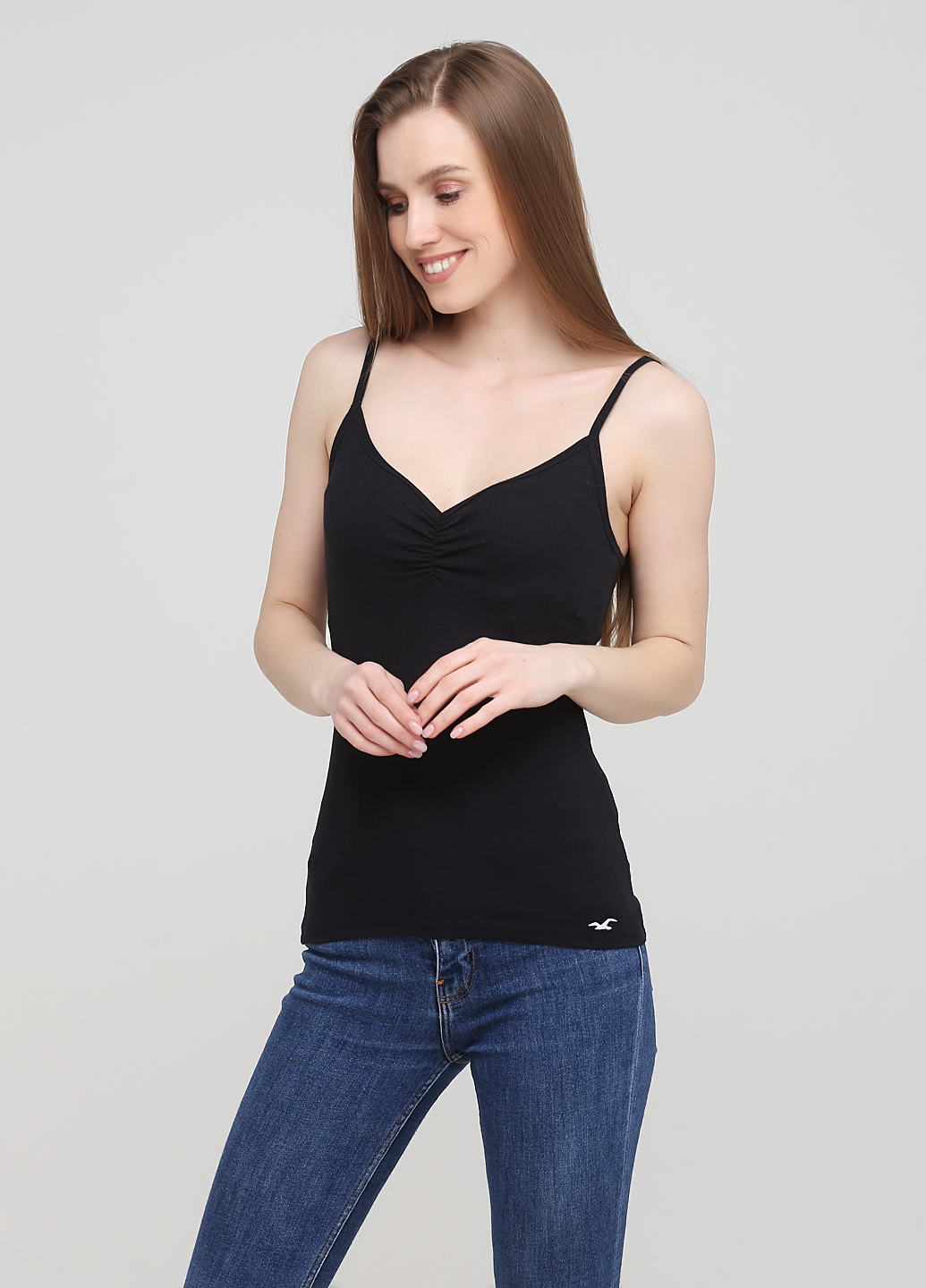 

Черная майка - женская майка Hollister HC8202W  Черный, Черная майка - женская майка Hollister HC8202W S Черный