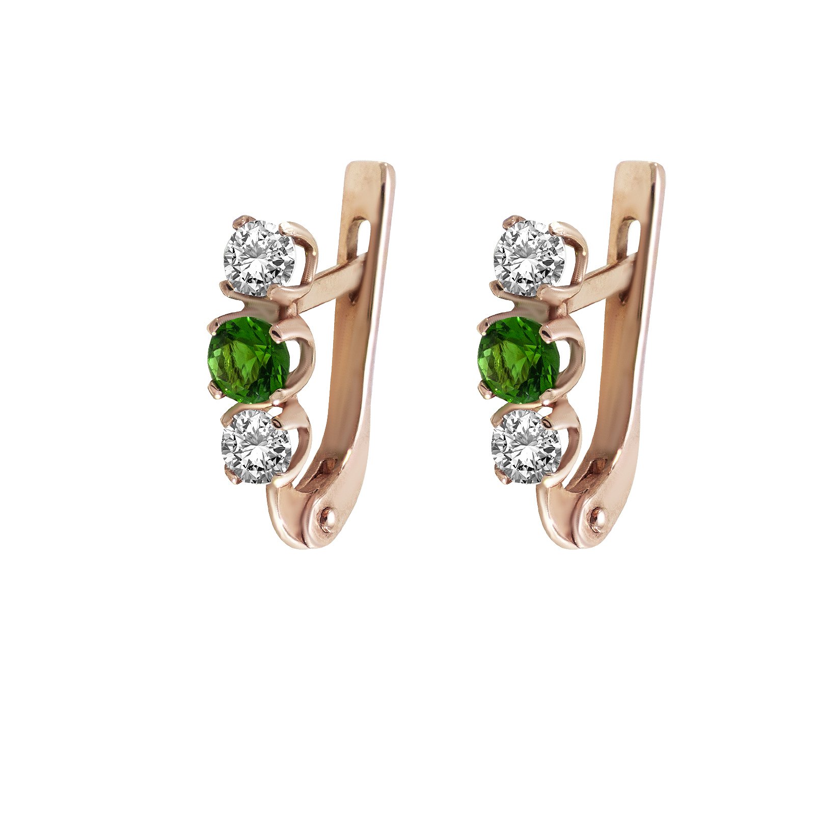 

Серьги из красного золота с куб. циркониями 1747084