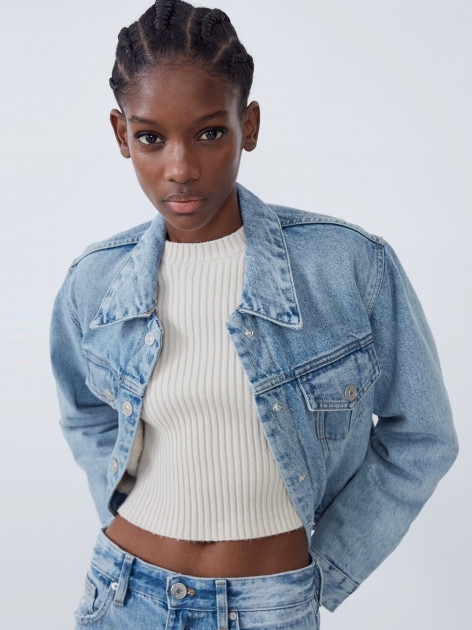 

Куртка джинсова ZARA 36251 XS Блакитний