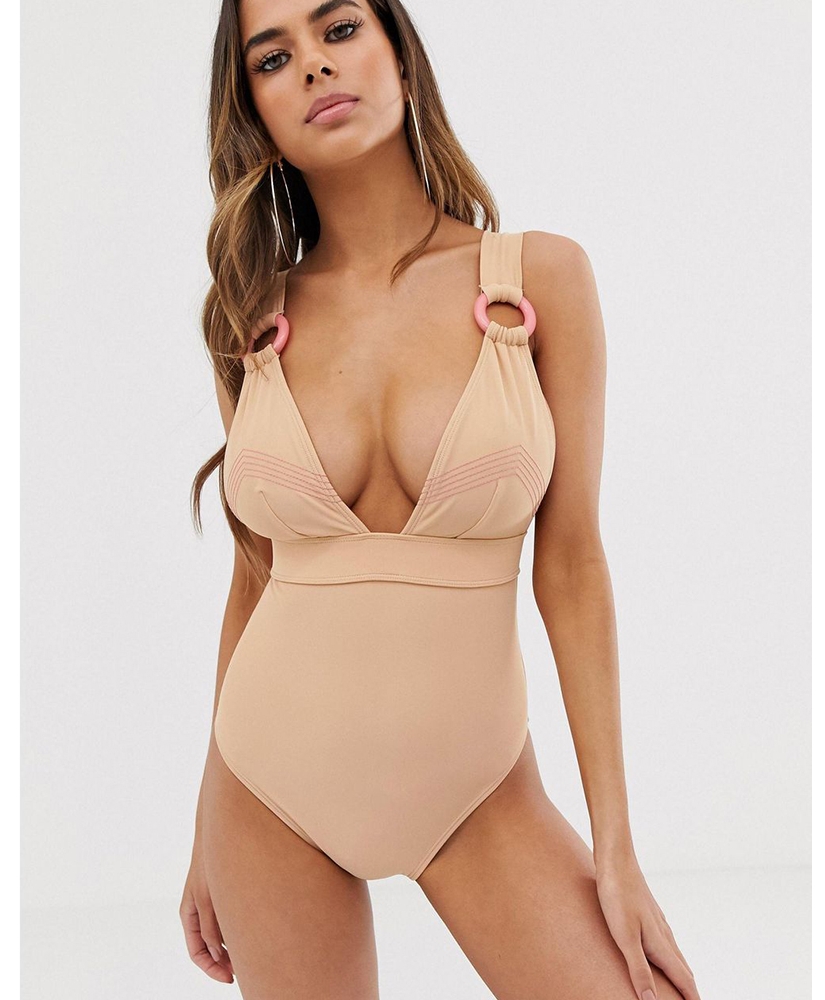 

Суцільний купальник ASOS 29203 38E/F Бежевий