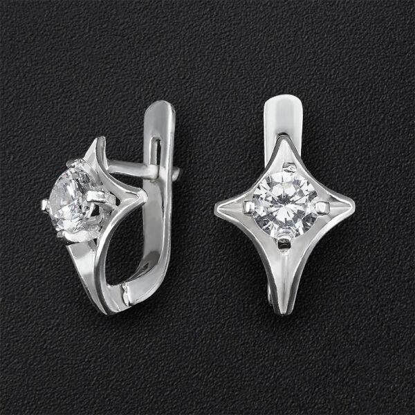 

Серебряные серьги с фианитами 2108-clear