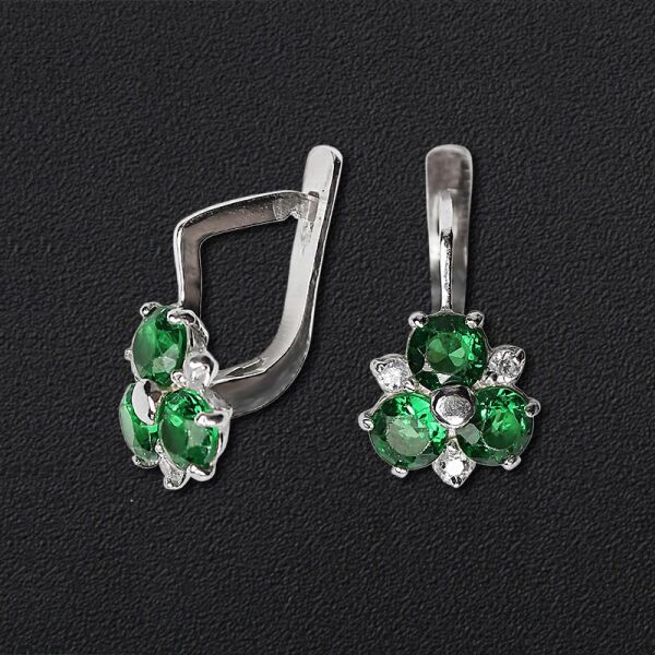 

Серебряные серьги "Цветок" с фианитами 2111-green