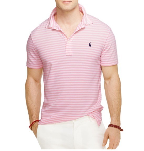 

Поло в мягкую полоску Chombas Classic Fit R Lauren,розовый,710746813003 L.