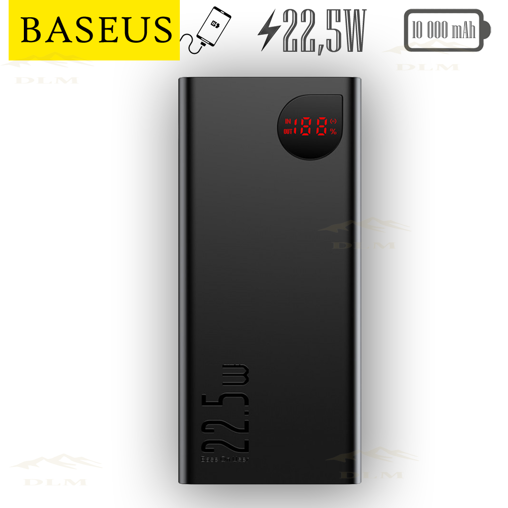 

Портативная батарея PowerBank Baseus Adaman с поддержкой PD3.0 и QC3.0 Мощность 22,5W Емкость 10000mAh УМБ Портативное универсальное зарядное устройство для телефона гаджетов Павербак для смартфона White